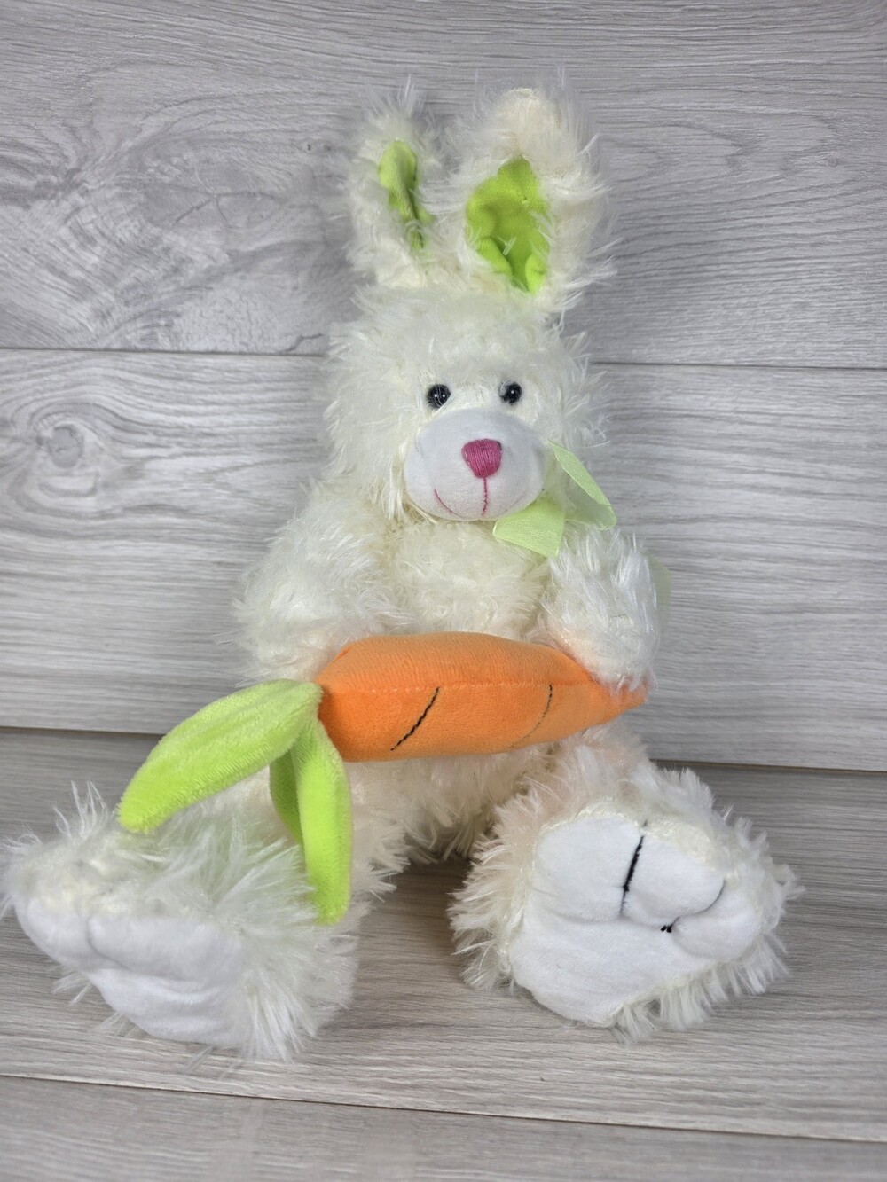 Burton + Burton Plush Rabbit Holding Carrot Easter Green Ears Spring 14" SU31